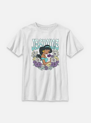 Disney Princesses Jasmine Floral Wreath Youth T-Shirt