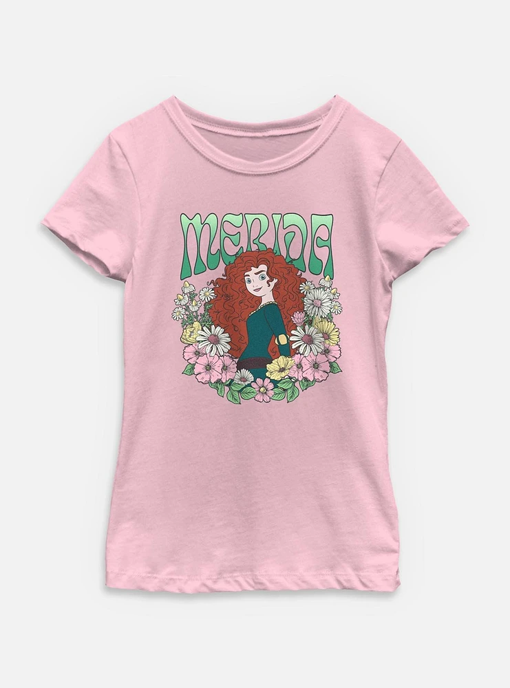 Disney Princesses Merida Floral Wreath Youth Girls T-Shirt