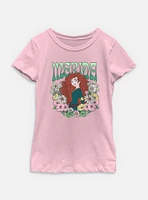 Disney Princesses Merida Floral Wreath Youth Girls T-Shirt