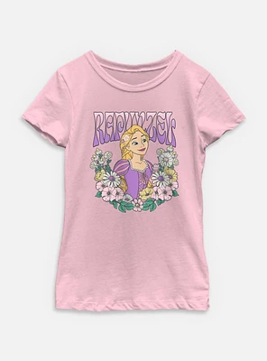 Disney Princesses Rapunzel Floral Wreath Youth Girls T-Shirt
