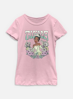Disney Princesses Tiana Floral Wreath Youth Girls T-Shirt
