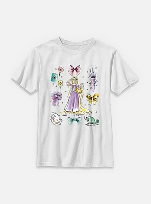Disney Princesses Rapunzel Bow Icons Youth T-Shirt