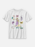 Disney Princesses Rapunzel Bow Icons Youth T-Shirt