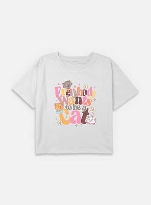 Disney The AristoCats Everybody Wants To Be A Cat Youth Girls Boxy Crop T-Shirt