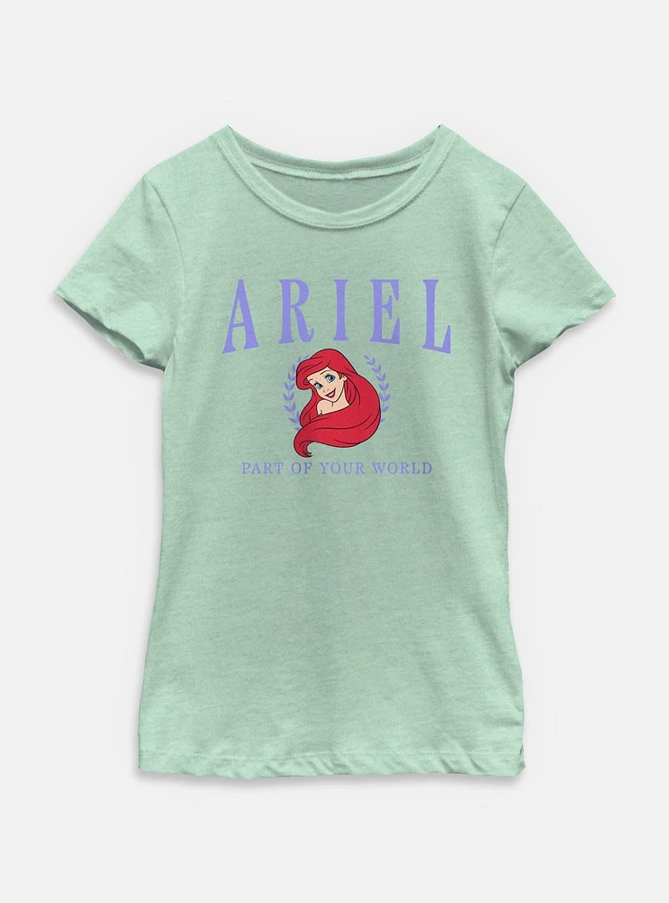 Disney Princesses Ariel Collegiate Youth Girls T-Shirt