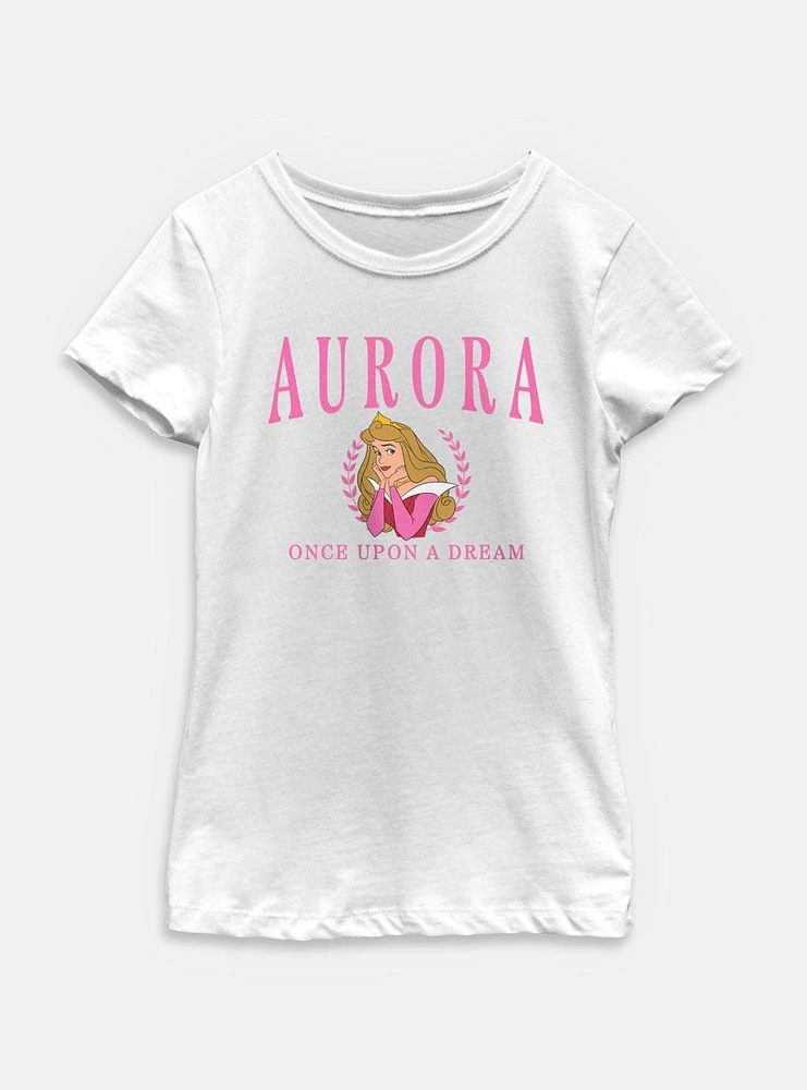 Disney Princesses Aurora Collegiate Youth Girls T-Shirt