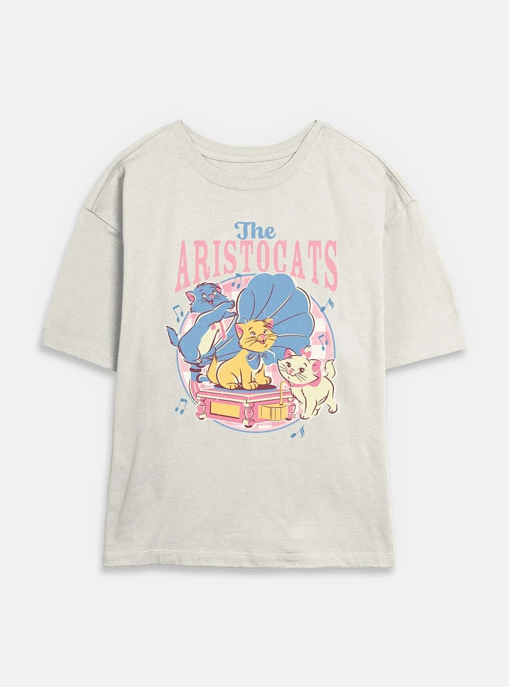 Disney The AristoCats Playing With Gramophone Womens Skimmer T-Shirt