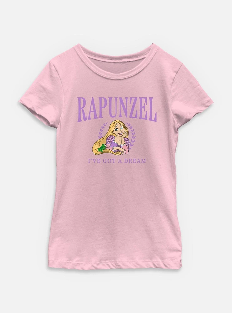 Disney Princesses Rapunzel Collegiate Youth Girls T-Shirt