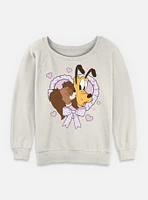 Disney Mickey Mouse Puppy Love Womens Slouchy Sweatshirt