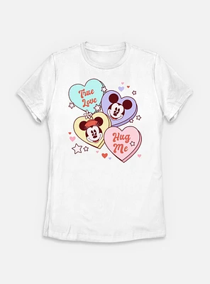Disney Mickey Mouse & Minnie Sweet Candy Hearts Womens T-Shirt