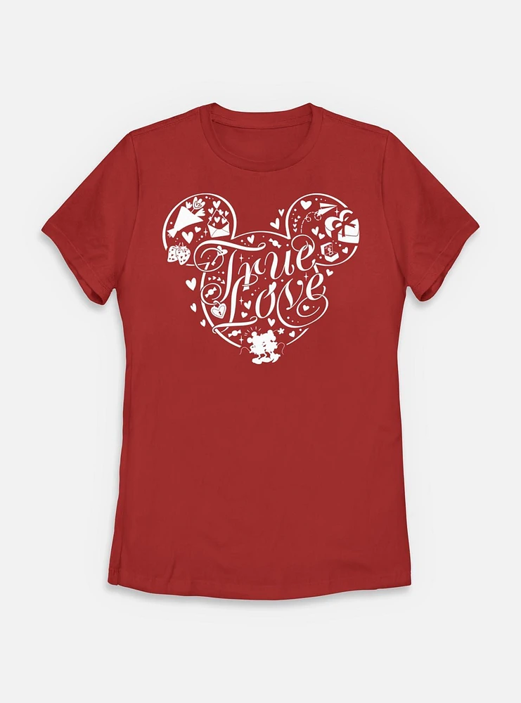 Disney Mickey Mouse Ears True Love Womens T-Shirt