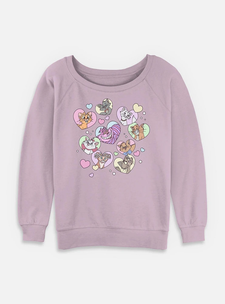 Disney Channel Cat Hearts Womens Slouchy Sweatshirt