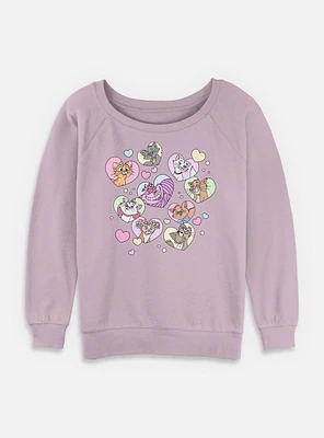 Disney Channel Cat Hearts Womens Slouchy Sweatshirt