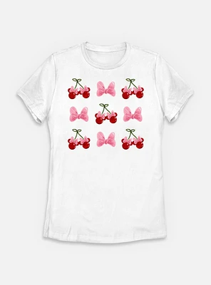 Disney Minnie Mouse Cherries And Bows Womens T-Shirt