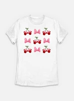 Disney Minnie Mouse Cherries And Bows Womens T-Shirt