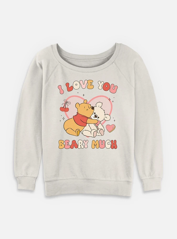 Disney Winnie The Pooh Love You Beary Much Womens Slouchy Sweatshirt