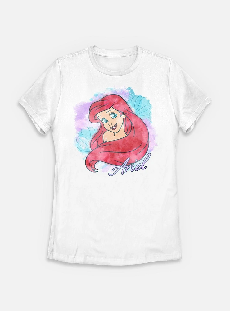 Disney Princesses Watercolor Ariel Womens T-Shirt
