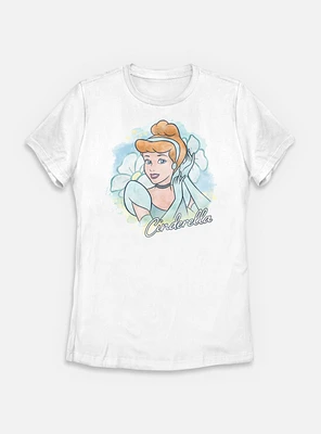 Disney Princesses Cinderella Watercolor Womens T-Shirt
