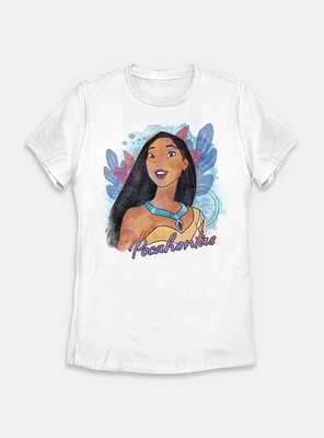 Disney Princesses Watercolor Pocahontas Womens T-Shirt