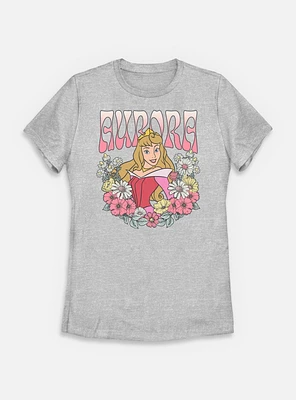 Disney Princesses Aurora Floral Wreath Womens T-Shirt