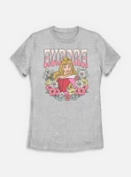 Disney Princesses Aurora Floral Wreath Womens T-Shirt