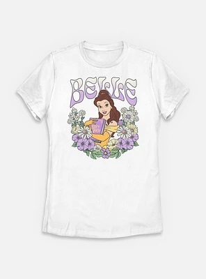 Disney Princesses Belle Floral Wreath Womens T-Shirt