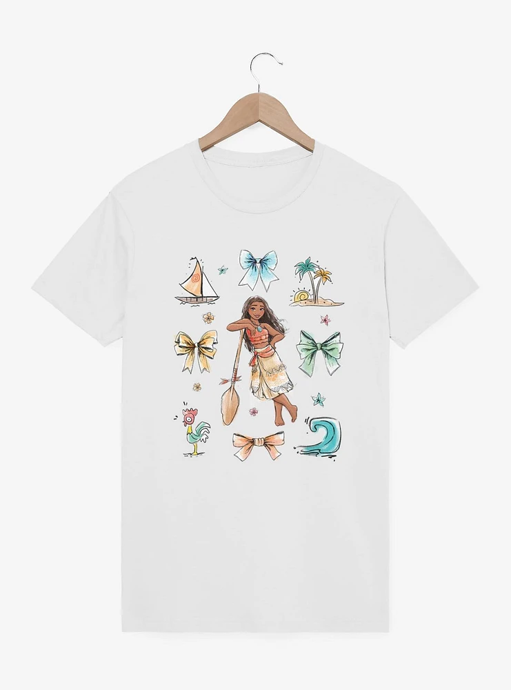 Disney Princesses Moana Sea & Bows T-Shirt