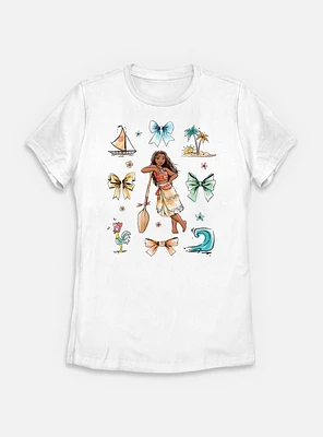 Disney Princesses Moana Sea & Bows Womens T-Shirt