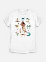 Disney Princesses Moana Sea & Bows Womens T-Shirt