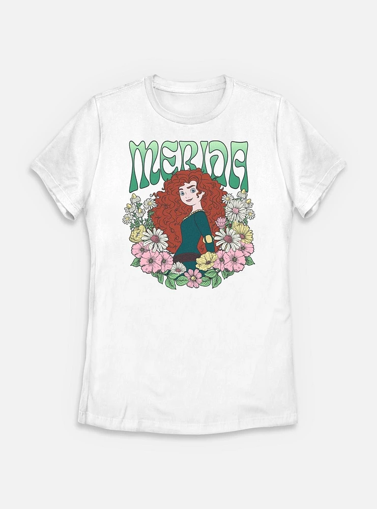 Disney Princesses Merida Floral Wreath Womens T-Shirt