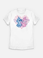 Disney Lilo & Stitch With Angel Heart Womens T-Shirt