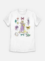Disney Princesses Rapunzel Bow Icons Womens T-Shirt