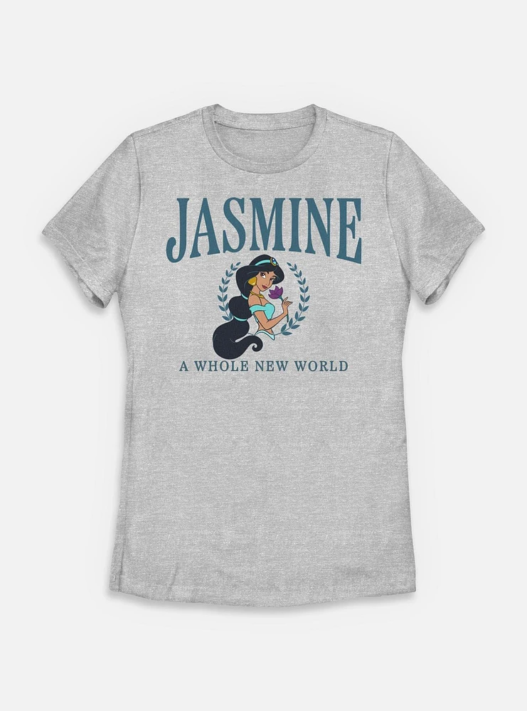 Disney Princesses Jasmine Collegiate Womens T-Shirt