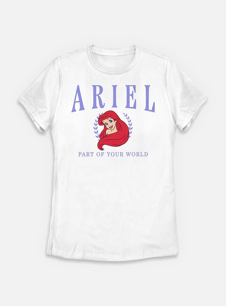Disney Princesses Ariel Collegiate Womens T-Shirt