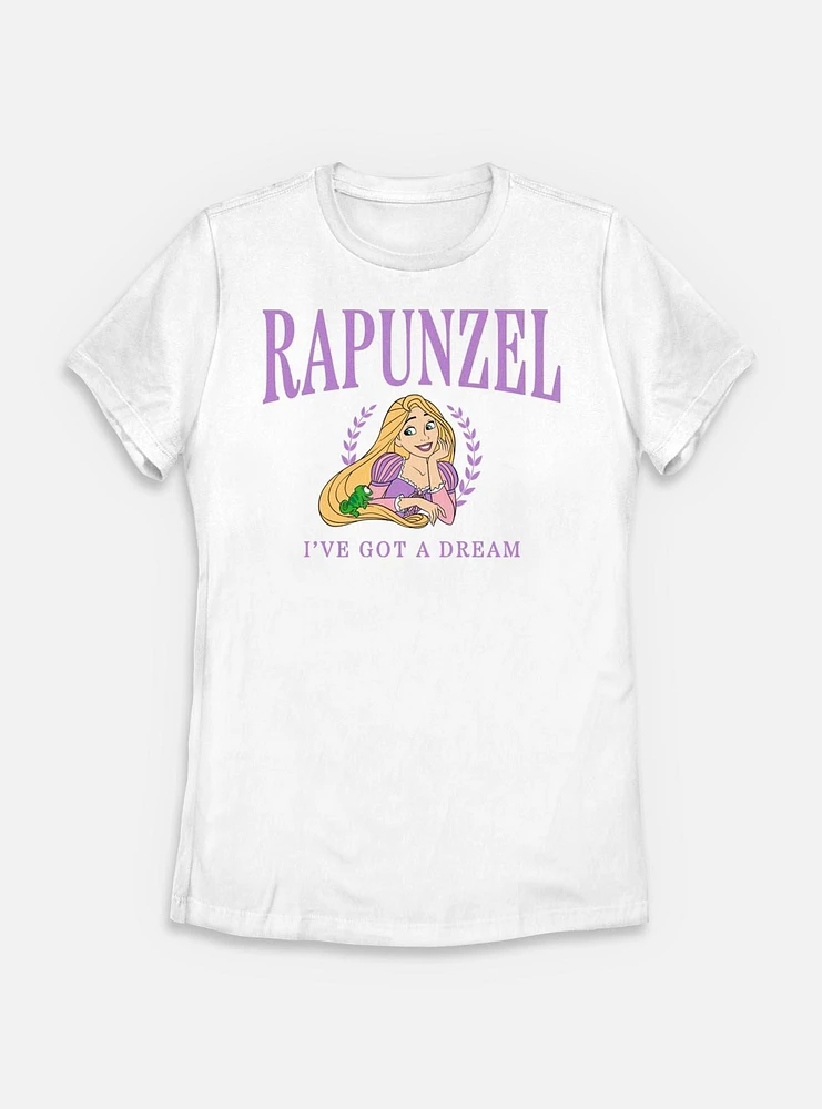 Disney Princesses Rapunzel Collegiate Womens T-Shirt