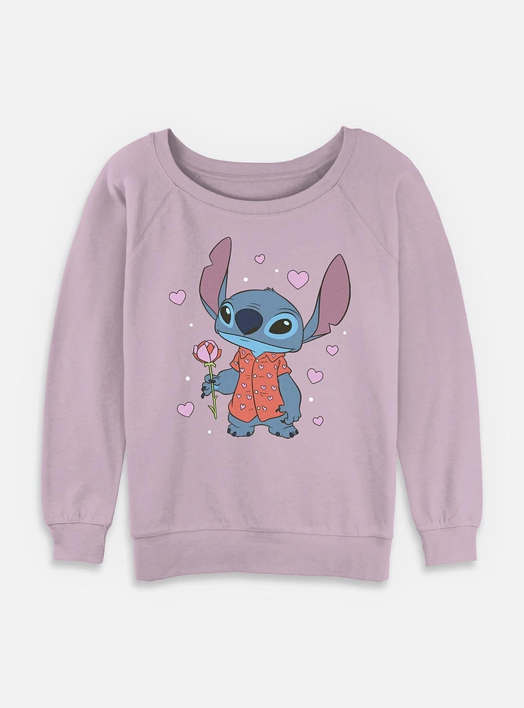 Disney Lilo & Stitch Be My Valentine Womens Slouchy Sweatshirt