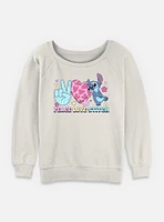 Disney Lilo & Stitch Peace Love Womens Slouchy Sweatshirt