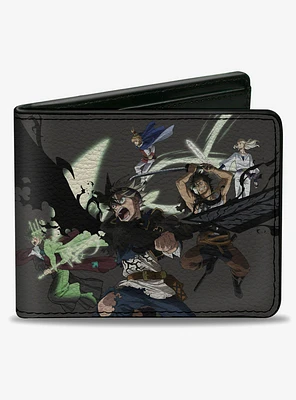 Black Clover Five Character Group Action Pose Bifold Wallet