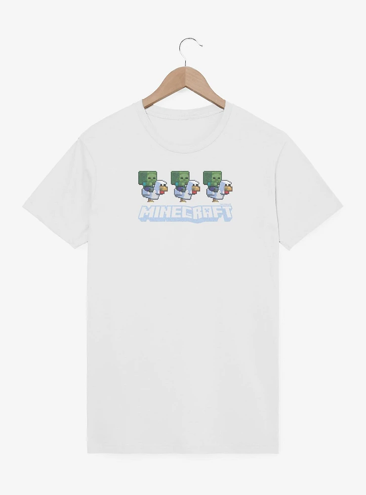 A Minecraft Movie Chicken Jockey Pixel Logo T-Shirt