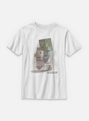 A Minecraft Movie Chicken Jockey Sketch Youth T-Shirt