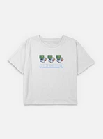 A Minecraft Movie Chicken Jockey Pixel Logo  Youth Girls Boxy Crop T-Shirt