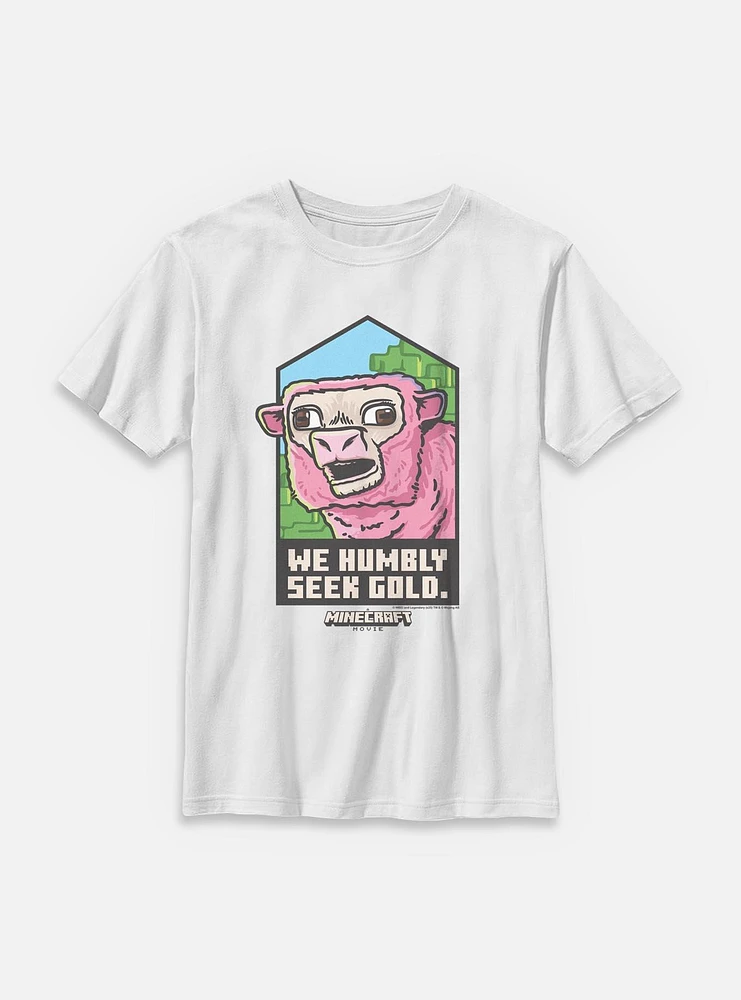 A Minecraft Movie We Humbly Seek Gold Youth T-Shirt