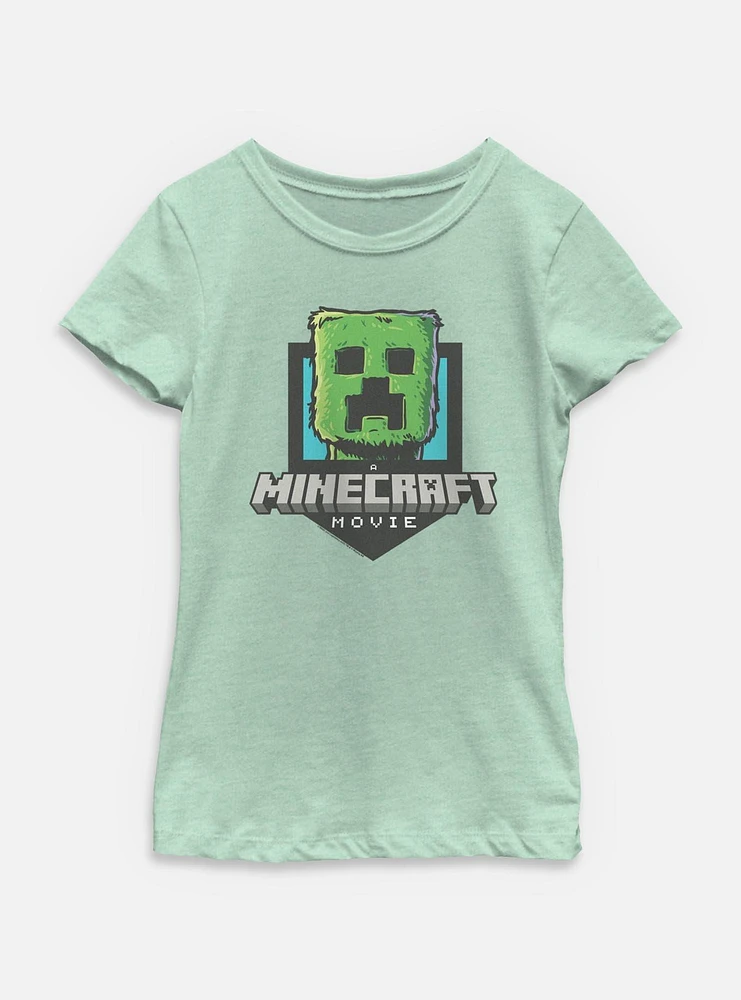 A Minecraft Movie Zombie Logo Youth Girls T-Shirt