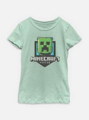 A Minecraft Movie Zombie Logo Youth Girls T-Shirt