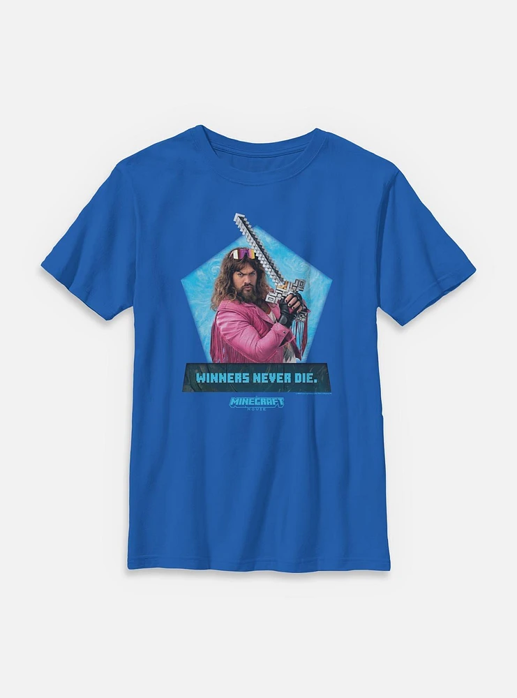 A Minecraft Movie Garrett Winners Never Die Youth T-Shirt