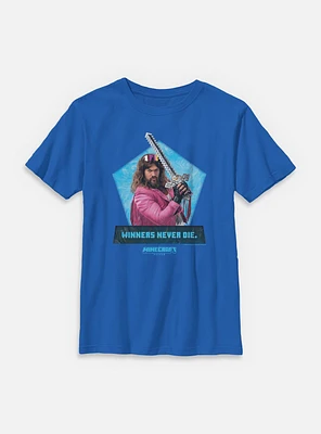 A Minecraft Movie Garrett Winners Never Die Youth T-Shirt