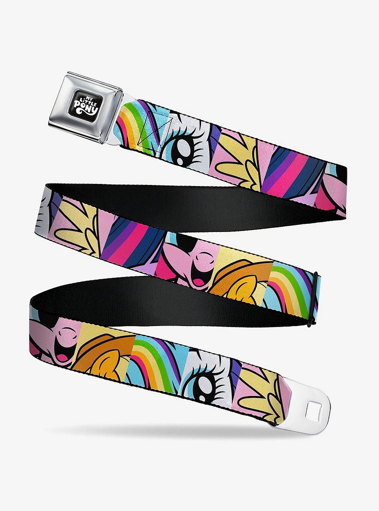 My Little Pony Mane Six Character Close Up Blocks Seatbelt Buckle Belt