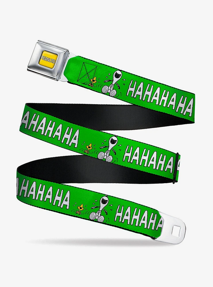Peanuts Snoopy and Woodstock Laughing Pose Seatbelt Buckle Belt