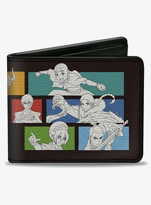Avatar: The Last Airbender Character Pose Blocks and Title Logo Multi Bifold Wallet
