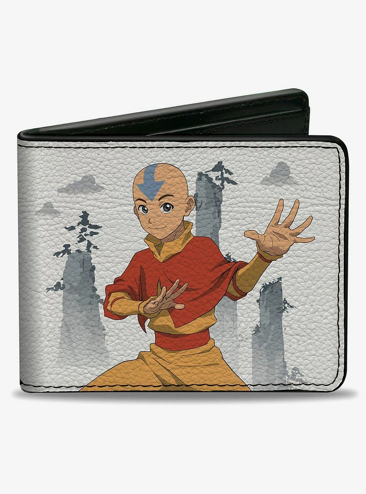 Avatar: The Last Airbender Aang Bending Pose and Scenery Bifold Wallet